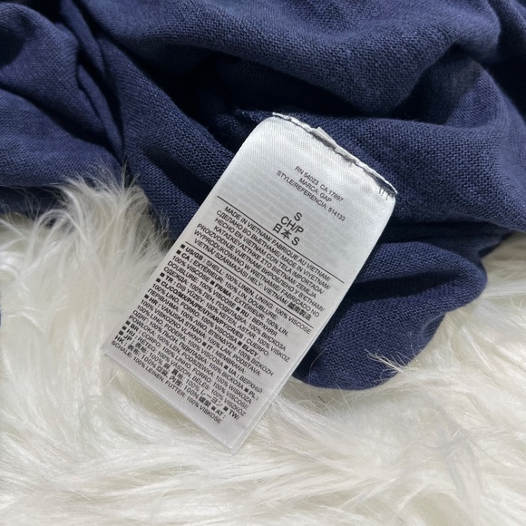 Linen! [GAP] Indigo Blue Sleeveless NWT Crewneck Maxi Dress + Pockets | Small - Picture 9 of 13